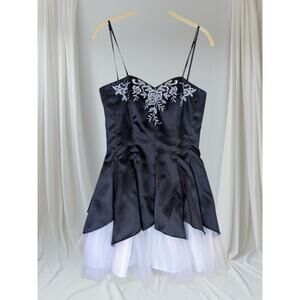 Masquerade Black/White Strapless Dress Size 5/6 Party Prom Evening Tulle Ruffles